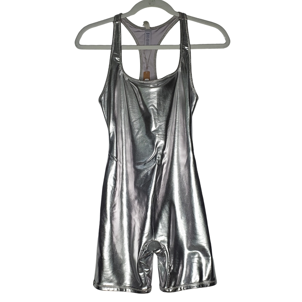 SKIMS Metallic Silver Bodysuit - Picture 6 of 9